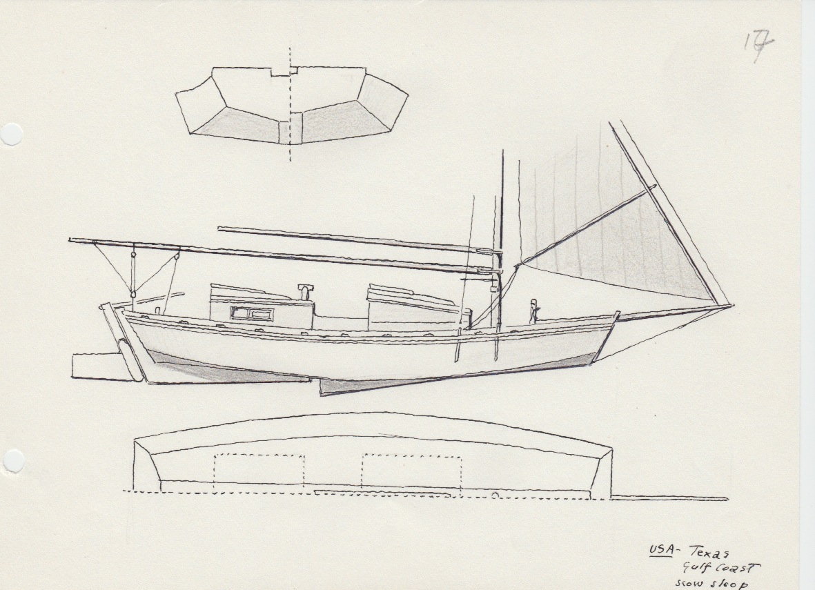 208 USA- Texas - Gulf Coast - scow sloop